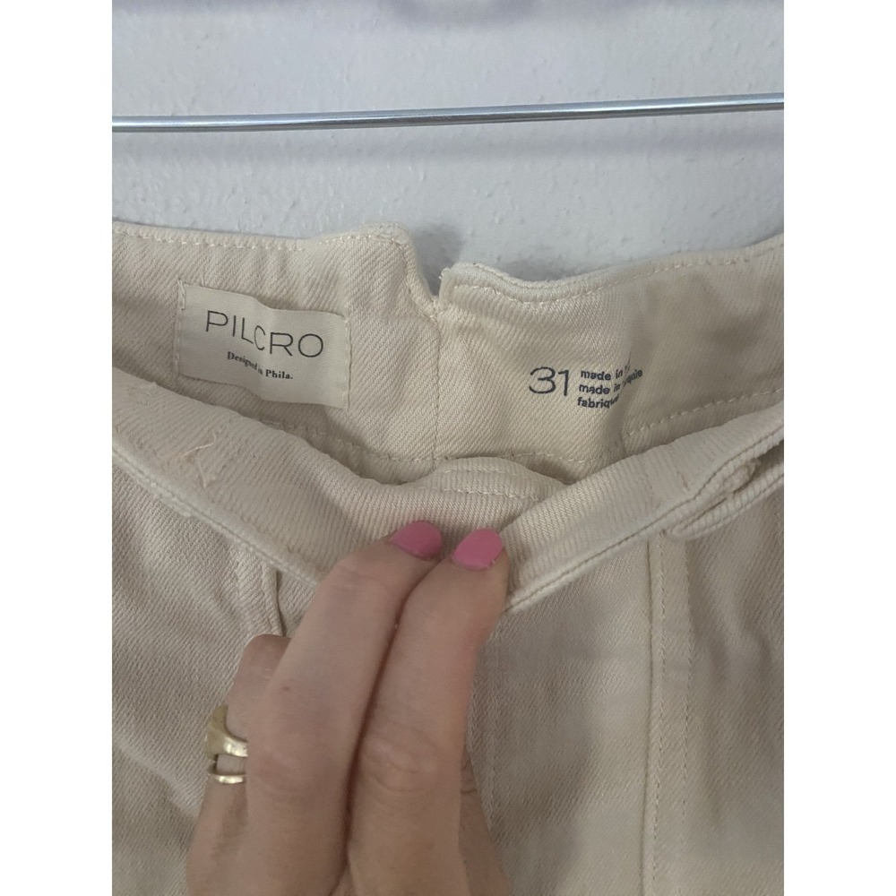 Anthropologie Pilcro The Kit High-Rise Utility Shorts Tan Khaki Size 31 - Picture 6 of 12